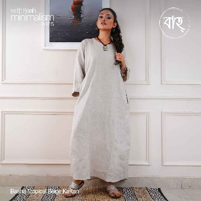 Picture of Baah Store Ltd  Tropical Beige Kaftan-beige