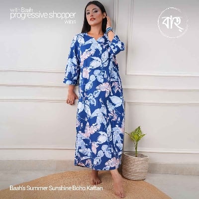Picture of Baah Store Ltd  Summer Sunshine Boho Kaftan-Blue