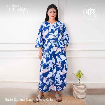 Picture of Baah Store Ltd  Summer Sunshine Boho Kaftan-Blue