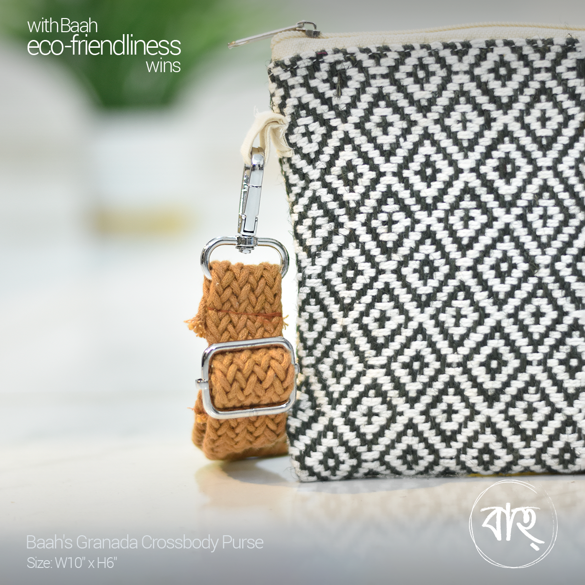 Picture of Baah Store Ltd  Granada Crossbody Purse-Olive & white