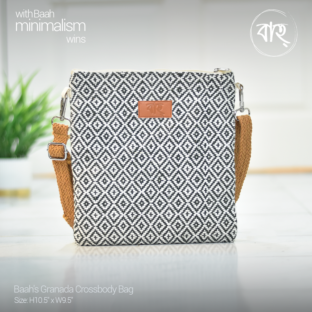 Picture of Baah Store Ltd  Granada Crossbody Bag-Olive & white