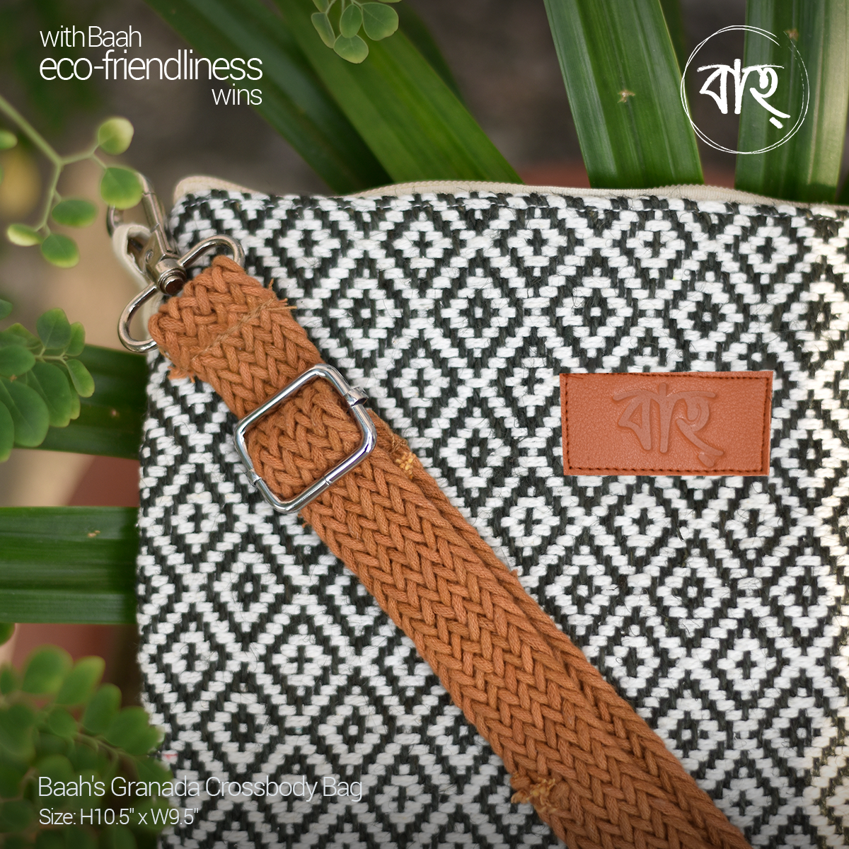 Picture of Baah Store Ltd  Granada Crossbody Bag-Olive & white