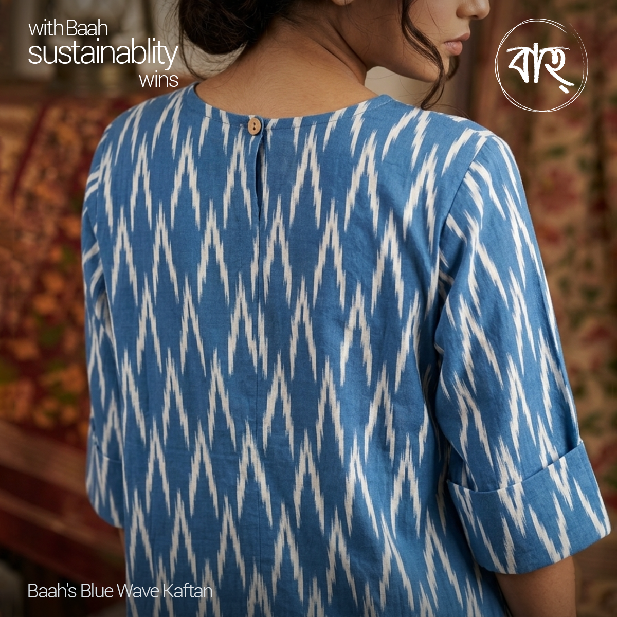Picture of Baah Store Ltd  Blue Wave Kaftan-Blue