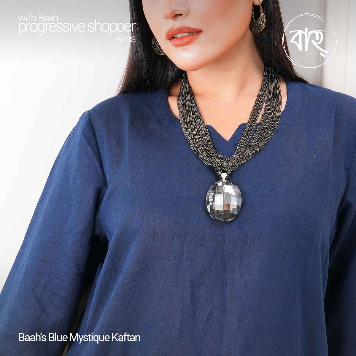 Picture of Baah Store Ltd  Blue Mystique Kaftan-Navy 