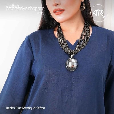 Picture of Baah Store Ltd  Blue Mystique Kaftan-Navy 