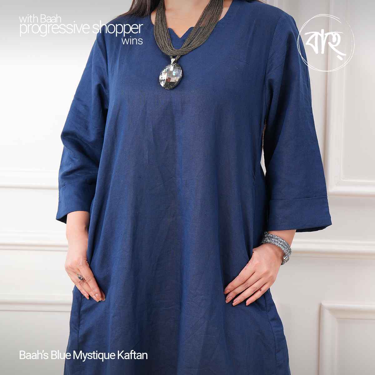 Picture of Baah Store Ltd  Blue Mystique Kaftan-Navy 