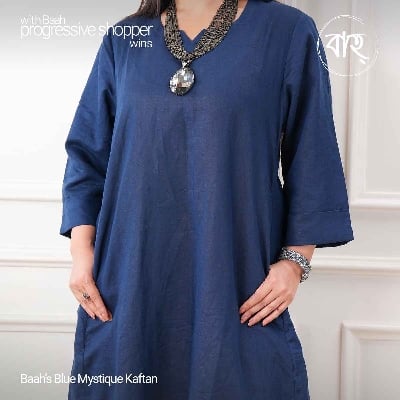 Picture of Baah Store Ltd  Blue Mystique Kaftan-Navy 