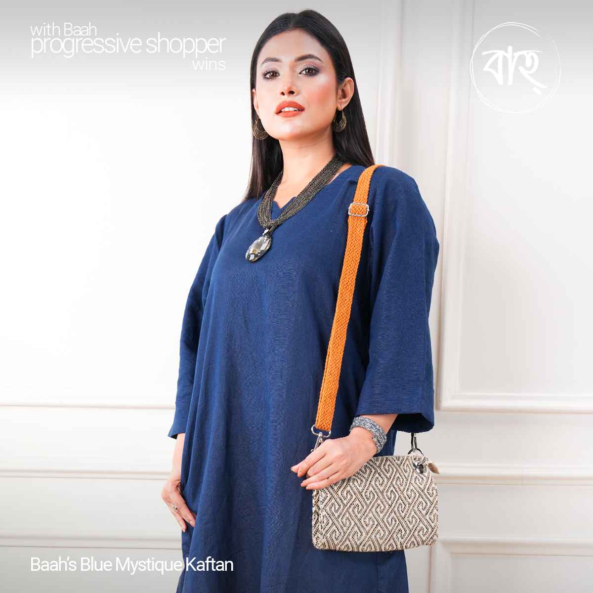 Picture of Baah Store Ltd  Blue Mystique Kaftan-Navy 