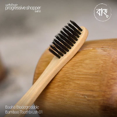 Picture of Baah Store Ltd  Biodegredable Bamboo Toothbrush 01-natural & Black