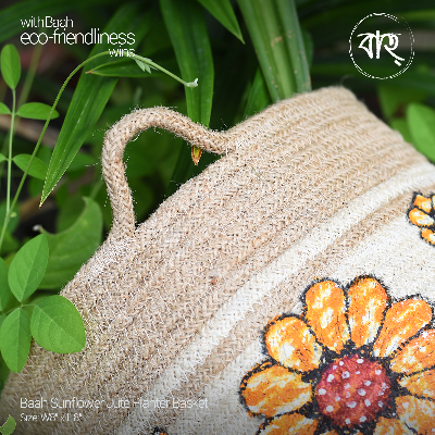 Picture of Baah Store Ltd  Sunflower Jute Planter Basket-natural