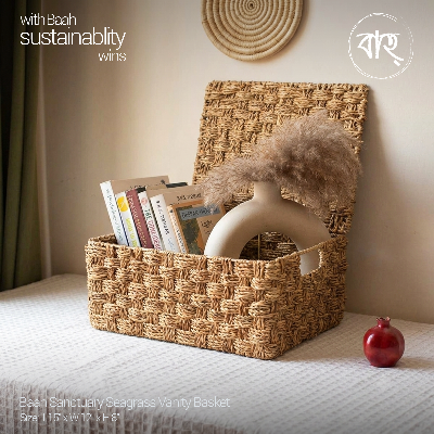 Picture of Baah Store Ltd  Sanctuary Seagrass Vanity Basket-natural