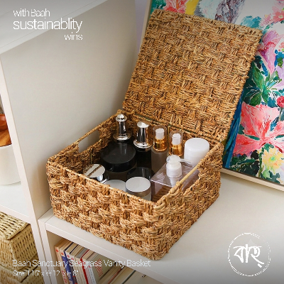 Picture of Baah Store Ltd  Sanctuary Seagrass Vanity Basket-natural