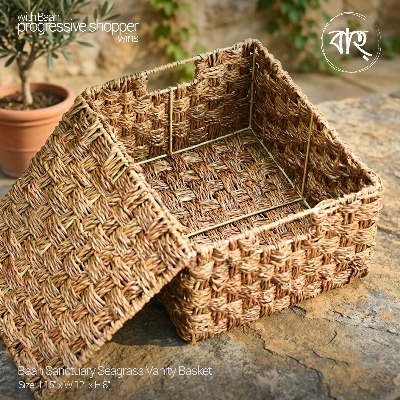 Picture of Baah Store Ltd  Sanctuary Seagrass Vanity Basket-natural