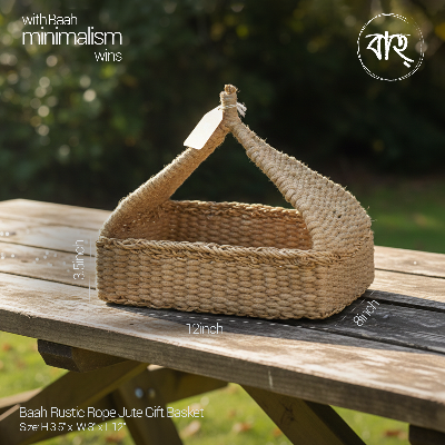 Picture of Baah Store Ltd  Rustic Rope Jute Gift Basket-natural