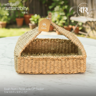 Picture of Baah Store Ltd  Rustic Rope Jute Gift Basket-natural