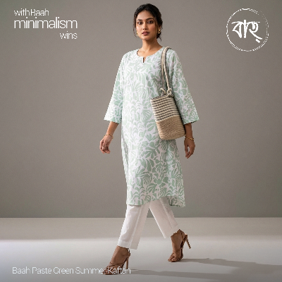Picture of Baah Store Ltd  Paste Green Summer Kaftan-Paste Green