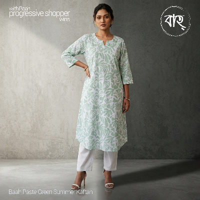 Picture of Baah Store Ltd  Paste Green Summer Kaftan-Paste Green