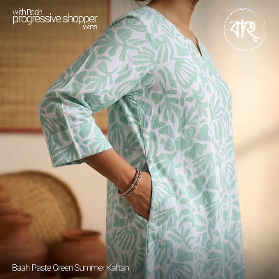 Picture of Baah Store Ltd  Paste Green Summer Kaftan-Paste Green