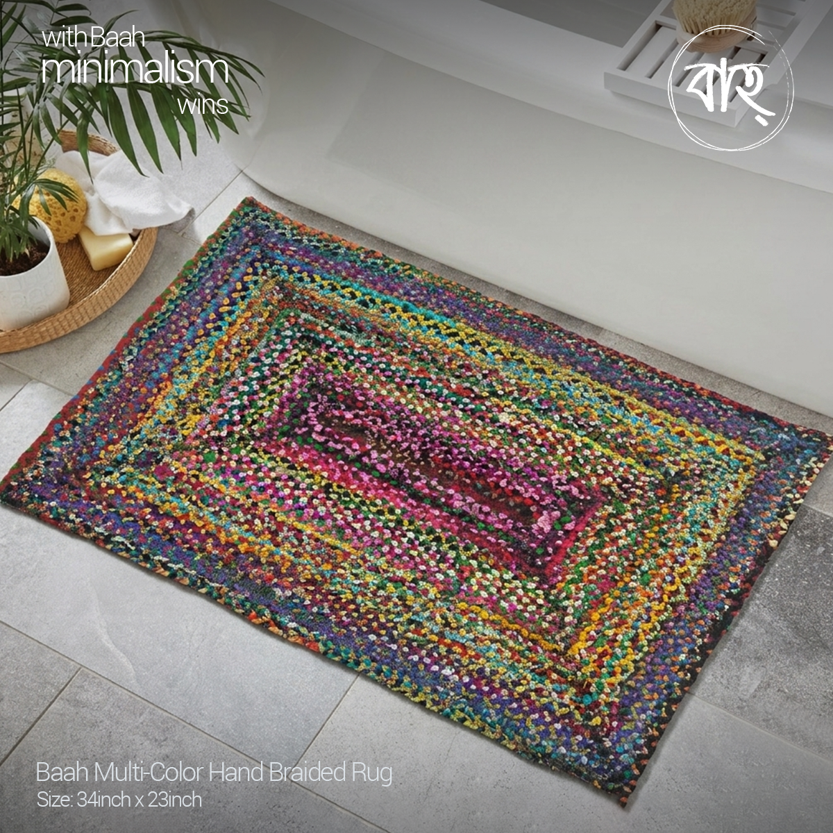 Picture of Baah Store Ltd  Multi-Color Hand Braided Rug-Multi