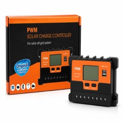 Picture of PWM Solar Charge Controller with LCD Display & Dual USB Port for Off-Grid Solar System
