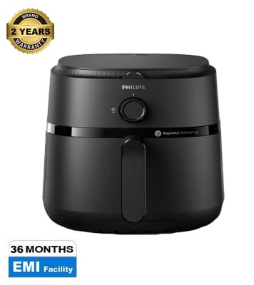 Picture of PHILIPS Air Fryer NA130/00 1700W, Uses up to 90% less fat, 6.2 Liter, with Rapid Air Technology (Black), Extra Large 