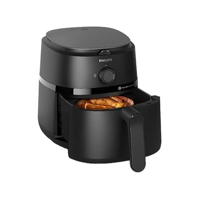 Picture of PHILIPS Air Fryer NA130/00 1700W, Uses up to 90% less fat, 6.2 Liter, with Rapid Air Technology (Black), Extra Large 