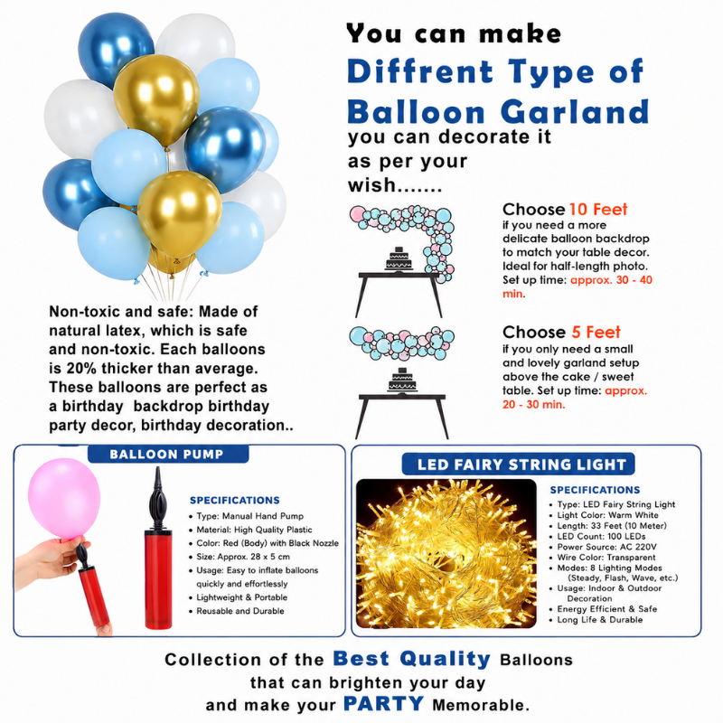 Welcome Home Decoration Items Set - Metallic Balloon Garland Arch Kit with Banner for Homecoming Party - (Pack of 83 Pcs)