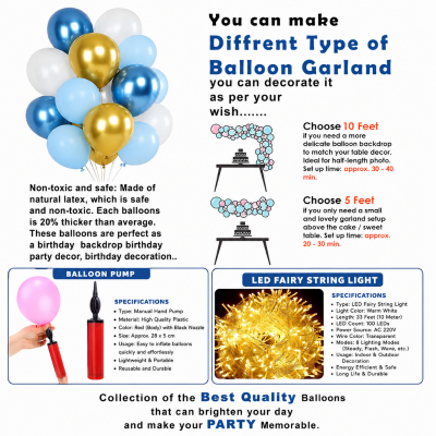 Welcome Home Decoration Items Set - Metallic Balloon Garland Arch Kit with Banner for Homecoming Party - (Pack of 83 Pcs)