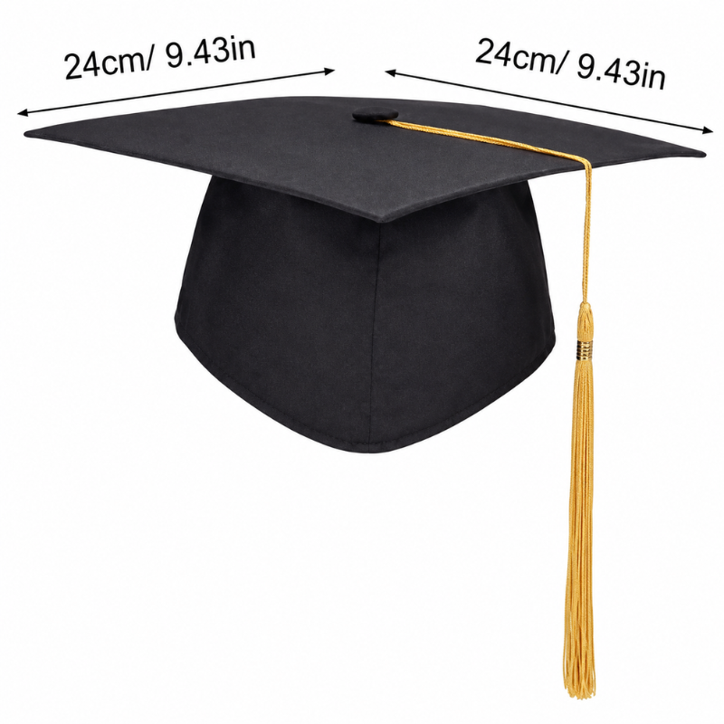 Graduation Cap and Sash Combo Pack - Premium Satin Graduate Sash with Elegant Tassel Cap for Ceremony – (2 Pcs)