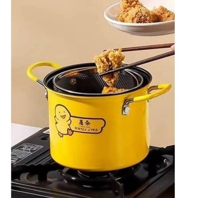 Picture of 2L Deep Fryer with Basket Stainless Steel Asparagus Pot with Oil Filtration for Kitchen Fries, Shrimp, Chicken Nuggets, Squid