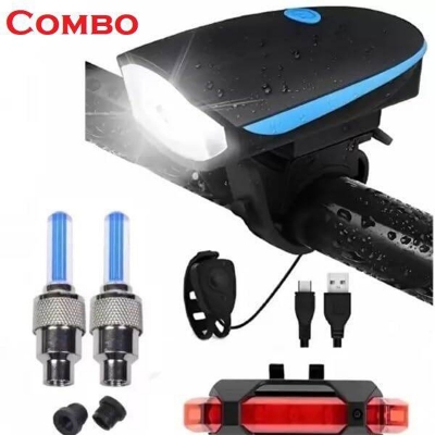 Picture of Cycle Lights for Bicycle | Cycle Light kit | Cycle Front,Cycle Tail Light & Valve-Cycle Lights- Waterproof- Cycle Light-tyre Light