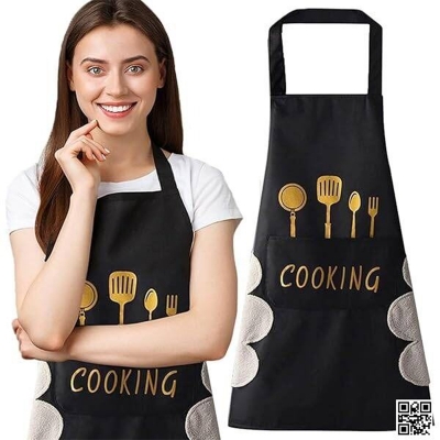 Picture of Kitchen Cooking Apron, Waterproof & Anti-Oil Polyester Kitchen Apron, Restaurant Apron for Chef Cooking