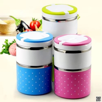 Picture of Tedemei 3-Layer Stainless Steel Lunch Box Leak-Proof with Handle and PU Foam Insulation