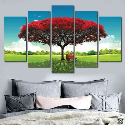 Picture of 3D Wall Canvas 18*36 inch 5Pcs In 1 Set / Allah & Muhammad