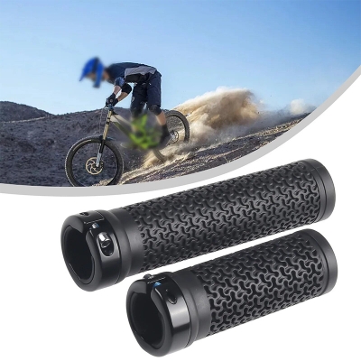 Picture of 1 Pair Mountain Bicycle Handlebar Grip Long Shift Bike Handle Grips Folding Bike Rubber Non-slip Grip Cycling Accessories