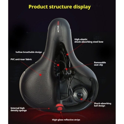 Picture of Bicycle Seat Bike Seat Dual Shock Absorbing Saddle Bicycle Accessories