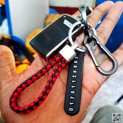 Picture of Anti-lost Phone Number Plate Pendant Keychain, Anti Lost Keyring With Phone Number Plate