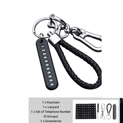 Picture of Anti-lost Phone Number Plate Pendant Keychain, Anti Lost Keyring With Phone Number Plate
