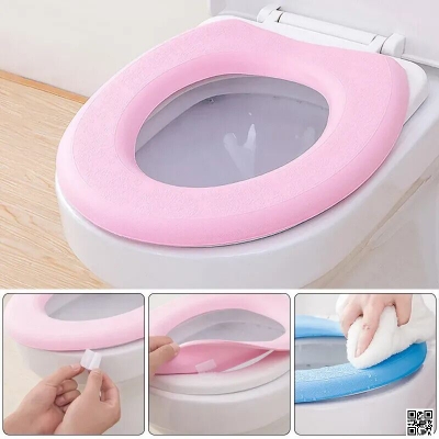 Picture of Commode Cover, Bathroom Toilet Seat Covers, Toilet Seat Cushion Cover, Soft Bathroom Thicker Toilet Seat Cover Pad