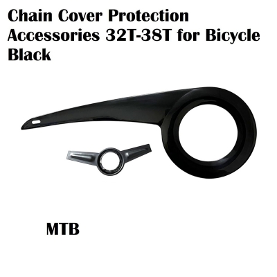 Picture of Bicycle Chain Guard Cover Case 24/26 Inch Easy Installation Lightweight Bicycle Components Chain Cover Protection Accessories 32T-38T for Bicycle Black