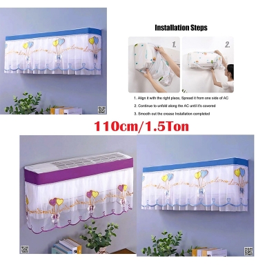 Picture of AC Cover 99cm-110cm/ 1Ton & 1.5Ton  Embroidered Net Split Multicolor