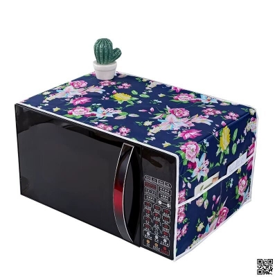 Picture of Oven Cover (Color Print), Dustproof microwave cover Blue & OffWhite