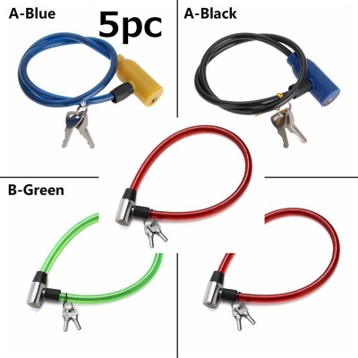 Picture of Bicycle Lock With 2 Keys Portable Steel Chain Cycling Cable Anti-Theft