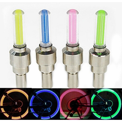Picture of 1 Pair Rainbow Tyre Valve Seal Cycling Light For Bicycle LED Tire Valve Cap Lamp Lampu Tayar Basikal MTB Road Bike