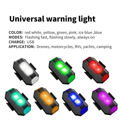 Picture of Hot Universal LED Anti-collision Warning Light Bicycle Tail Light Bike Helmet Light Mini Signal Light Drone with Strobe Light 7 Colors