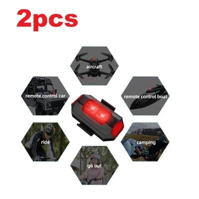 Picture of Hot Universal LED Anti-collision Warning Light Bicycle Tail Light Bike Helmet Light Mini Signal Light Drone with Strobe Light 7 Colors