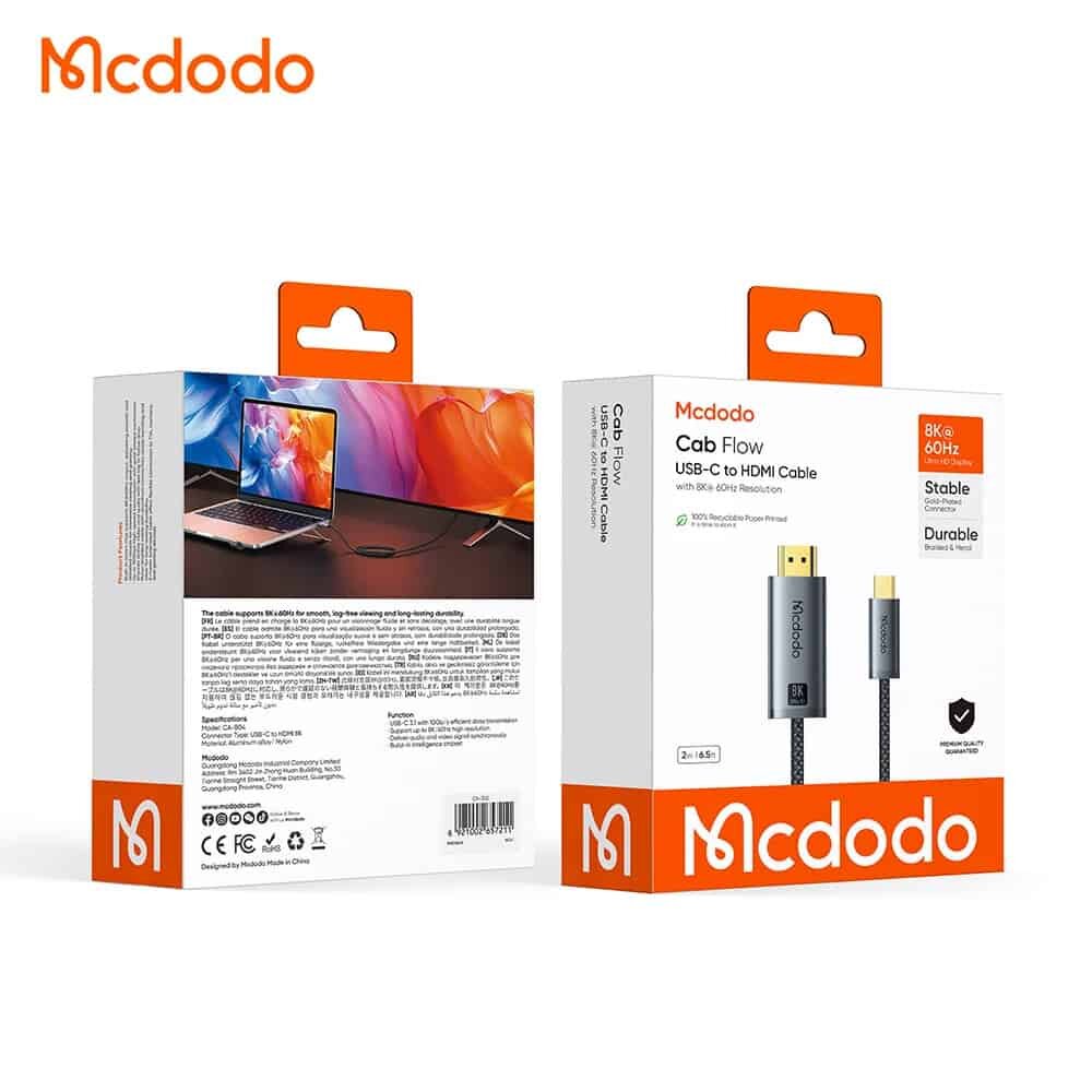 Picture of Mcdodo CA-804 Cab Flow 8K @60Hz USB-C to HDMI Cable – 2M