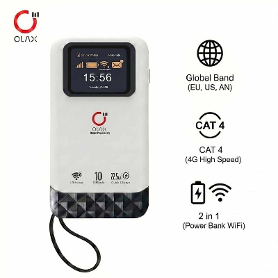Picture of OLAX Gomate M200 2 in 1 Power Bank and 4G LTE WiFi 6 Router - 10500mAh Battery