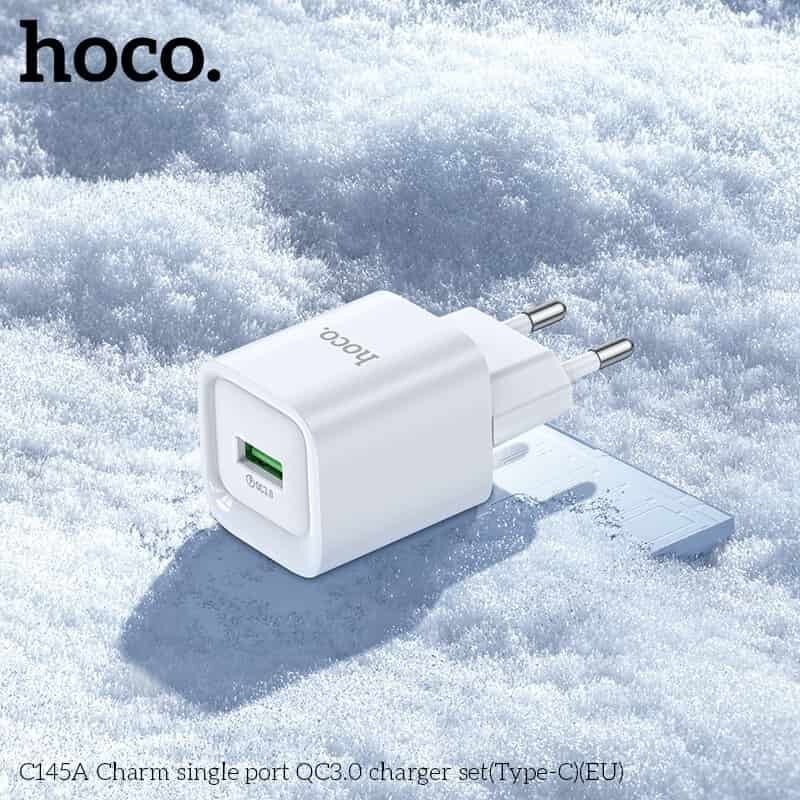 Picture of Hoco C145A QC 18W Mini Charger with USB-A to Type-C Cable
