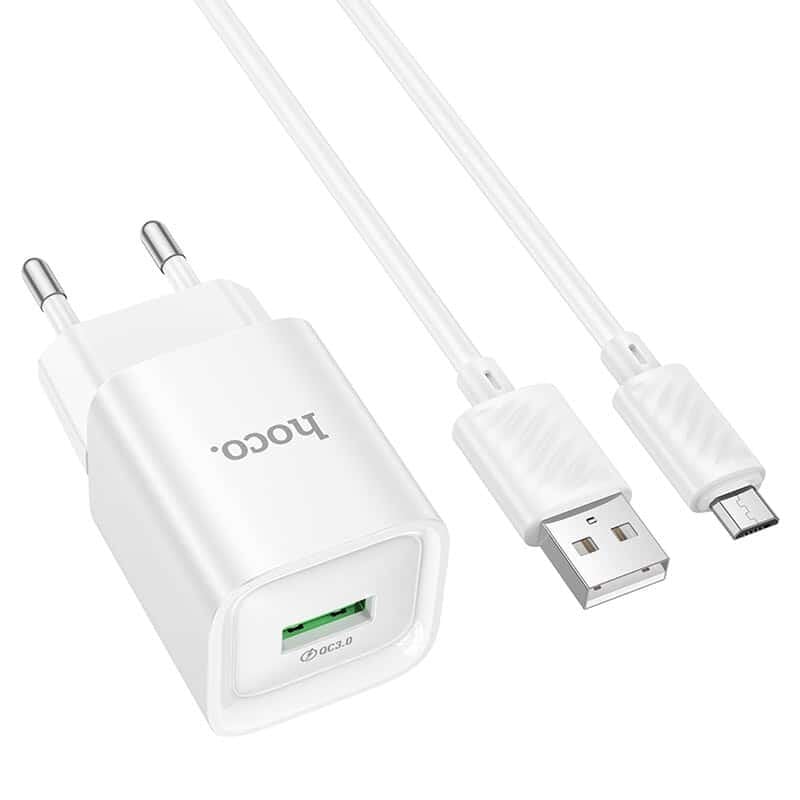 Picture of Hoco C145A QC 18W Mini Charger with USB-A to Type-C Cable